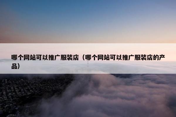 哪个网站可以推广服装店（哪个网站可以推广服装店的产品）