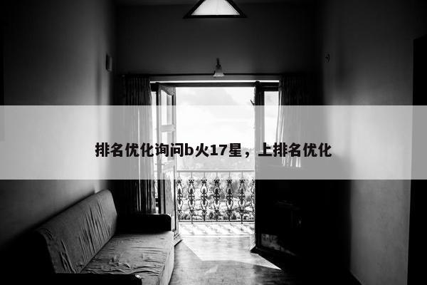 排名优化询问b火17星，上排名优化