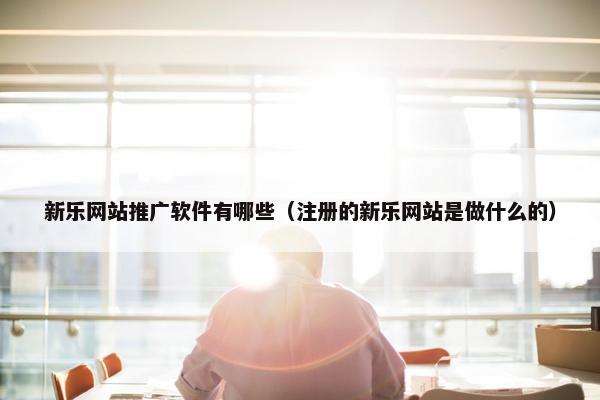 新乐网站推广软件有哪些（注册的新乐网站是做什么的）