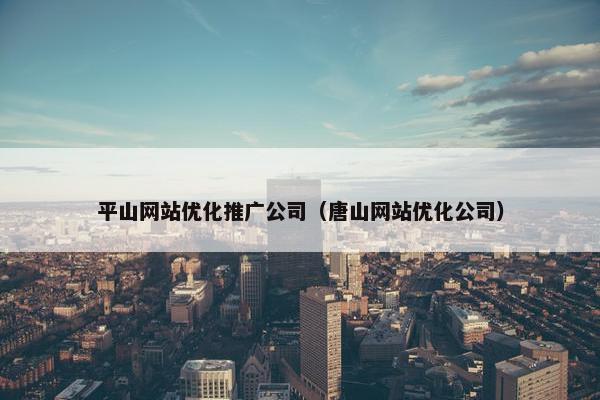 平山网站优化推广公司（唐山网站优化公司）