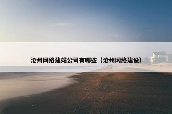 沧州网络建站公司有哪些（沧州网络建设）