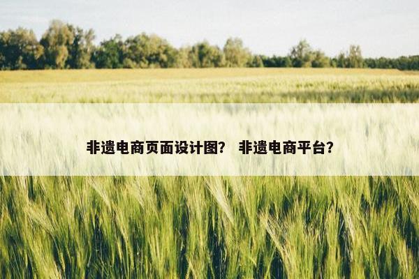 非遗电商页面设计图？ 非遗电商平台？