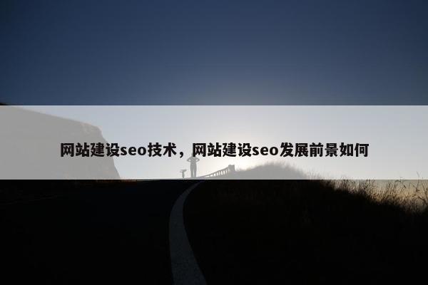网站建设seo技术，网站建设seo发展前景如何