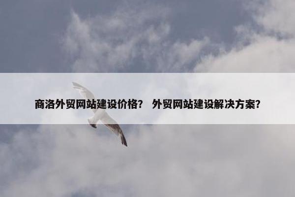 商洛外贸网站建设价格？ 外贸网站建设解决方案？