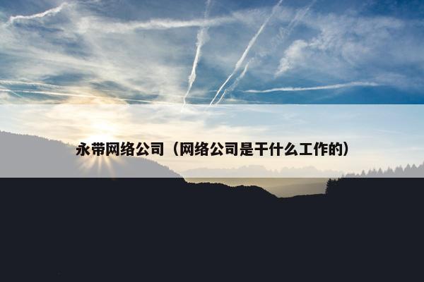 永带网络公司（网络公司是干什么工作的）