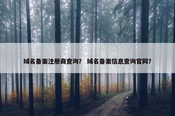 域名备案注册商查询？ 域名备案信息查询官网？