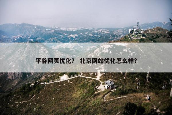 平谷网页优化？ 北京网站优化怎么样？