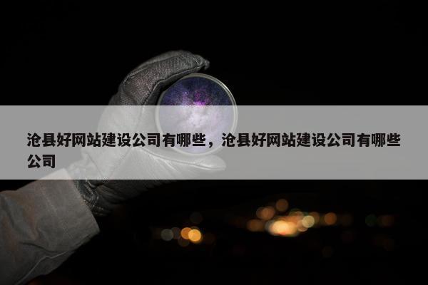 沧县好网站建设公司有哪些，沧县好网站建设公司有哪些公司