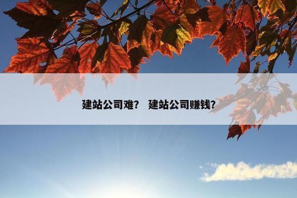 建站公司难？ 建站公司赚钱？