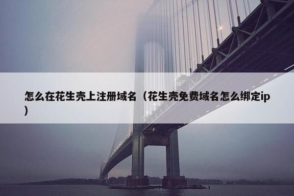 怎么在花生壳上注册域名（花生壳免费域名怎么绑定ip）