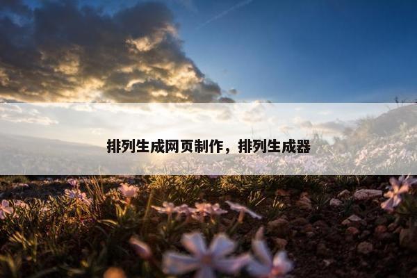 排列生成网页制作，排列生成器