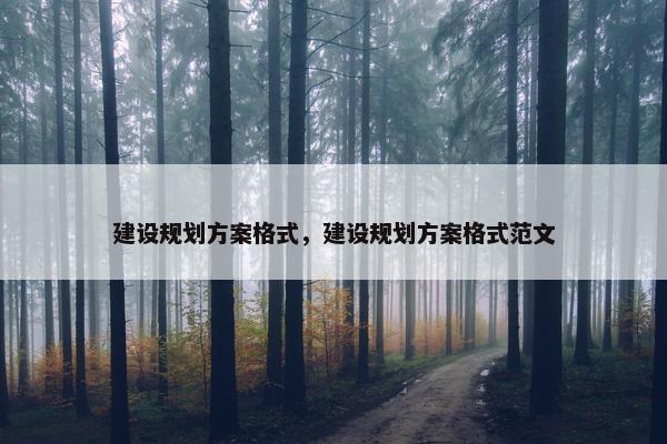 建设规划方案格式，建设规划方案格式范文