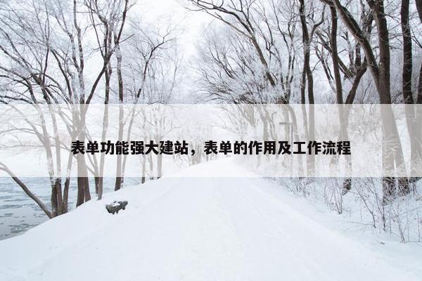 表单功能强大建站，表单的作用及工作流程
