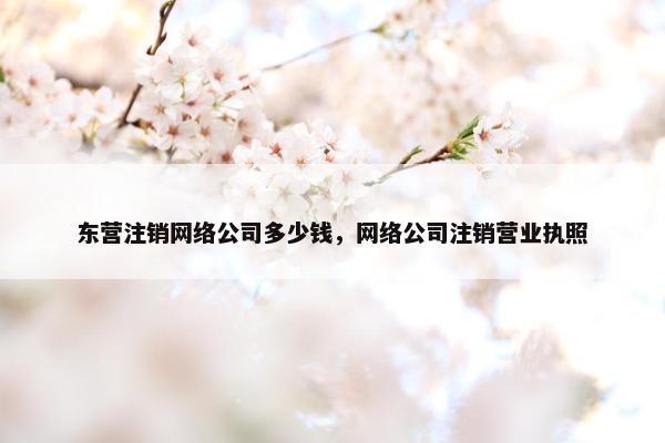 东营注销网络公司多少钱，网络公司注销营业执照