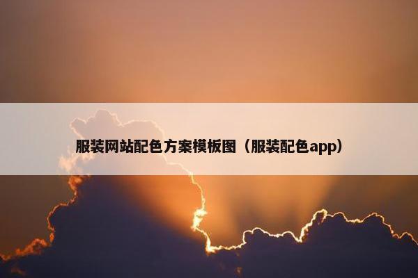 服装网站配色方案模板图（服装配色app）