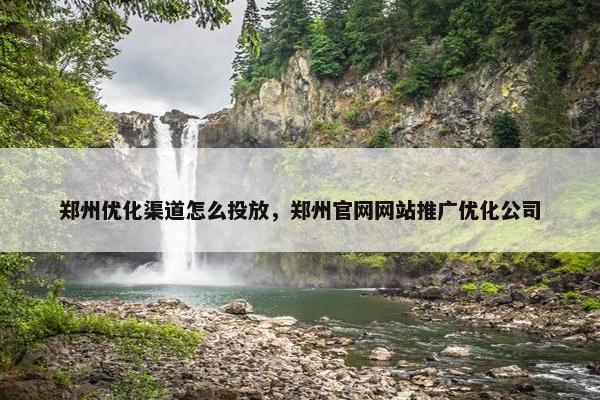 郑州优化渠道怎么投放，郑州官网网站推广优化公司