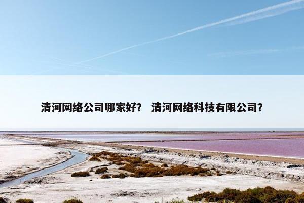 清河网络公司哪家好？ 清河网络科技有限公司？