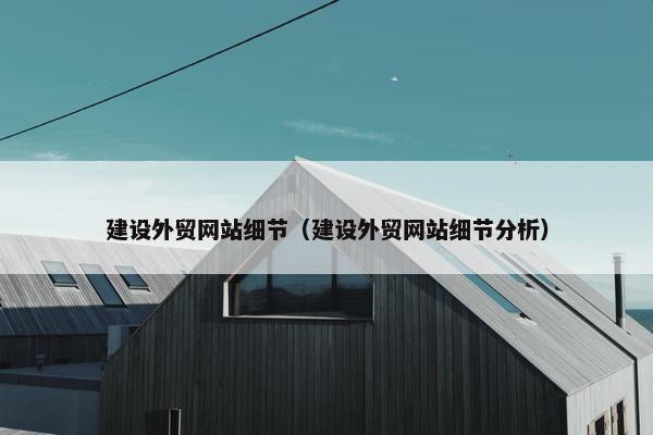 建设外贸网站细节（建设外贸网站细节分析）