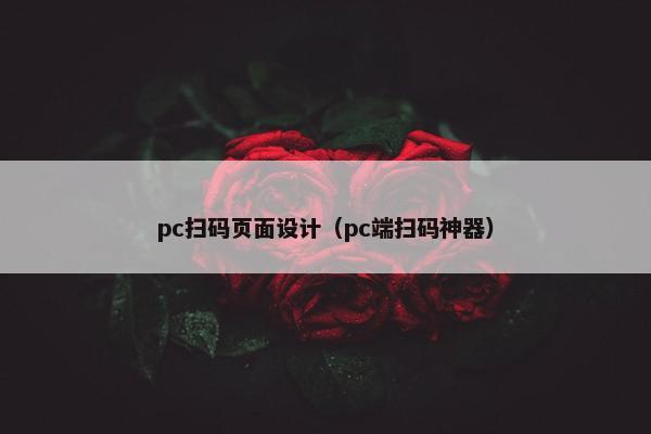 pc扫码页面设计（pc端扫码神器）