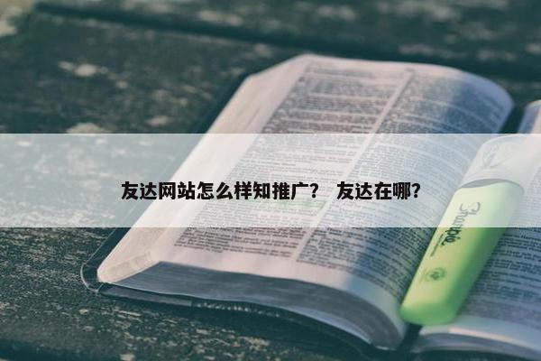 友达网站怎么样知推广？ 友达在哪？
