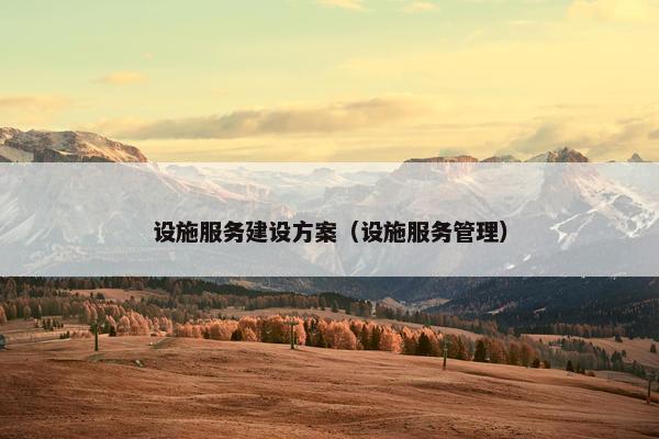 设施服务建设方案（设施服务管理）