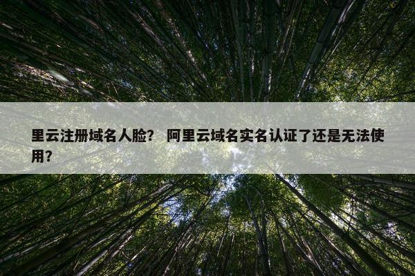 里云注册域名人脸？ 阿里云域名实名认证了还是无法使用？