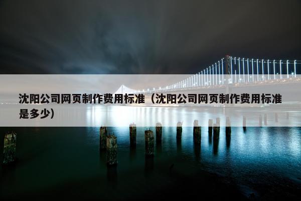 沈阳公司网页制作费用标准（沈阳公司网页制作费用标准是多少）
