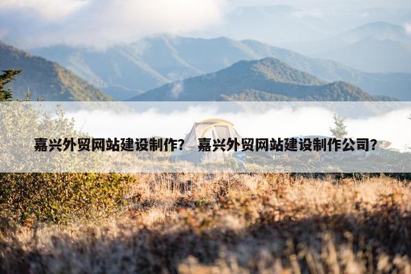 嘉兴外贸网站建设制作？ 嘉兴外贸网站建设制作公司？