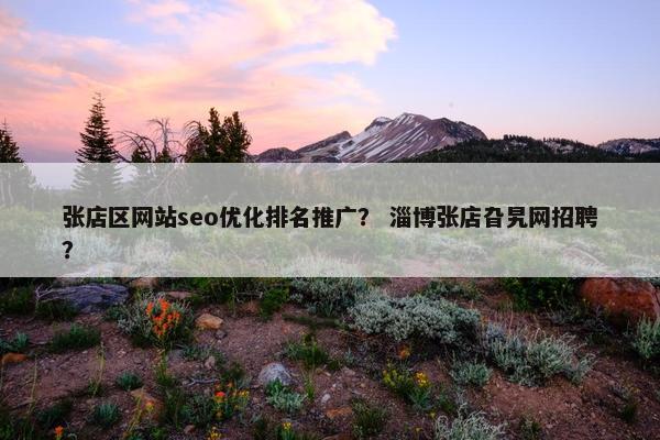 张店区网站seo优化排名推广？ 淄博张店旮旯网招聘？