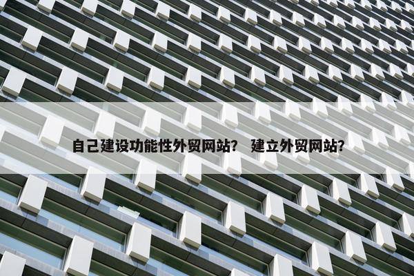 自己建设功能性外贸网站？ 建立外贸网站？