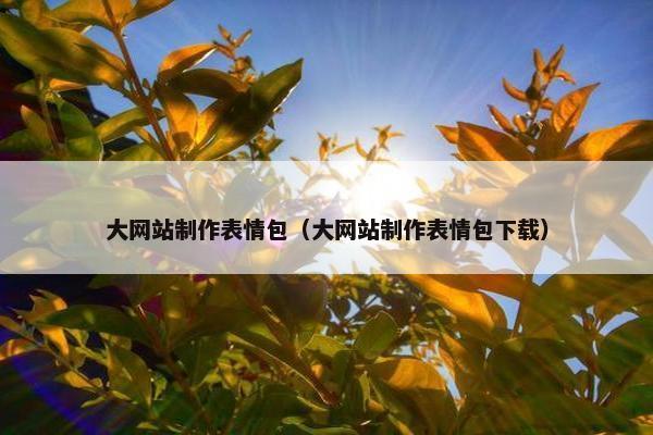 大网站制作表情包（大网站制作表情包下载）