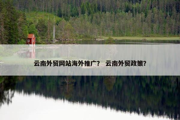 云南外贸网站海外推广？ 云南外贸政策？