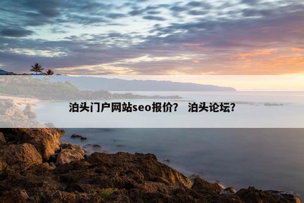 泊头门户网站seo报价？ 泊头论坛？