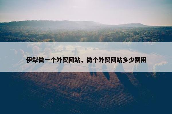 伊犁做一个外贸网站，做个外贸网站多少费用