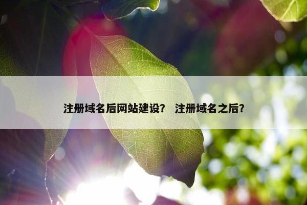 注册域名后网站建设？ 注册域名之后？
