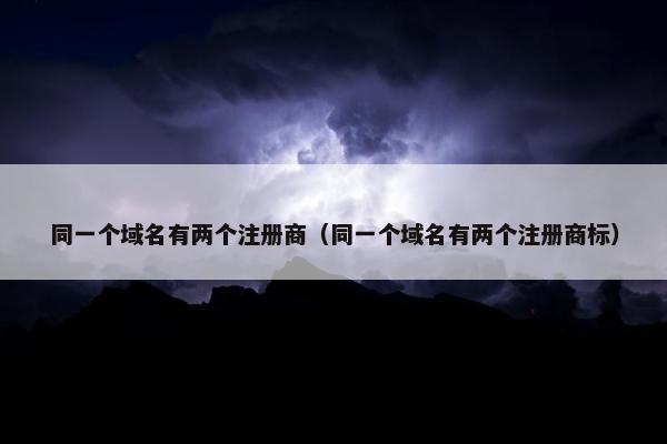 同一个域名有两个注册商（同一个域名有两个注册商标）