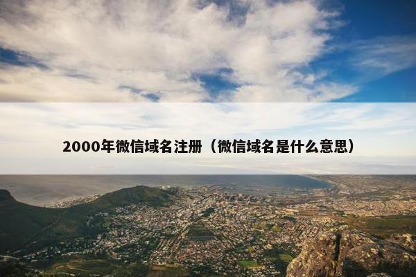 2000年微信域名注册（微信域名是什么意思）