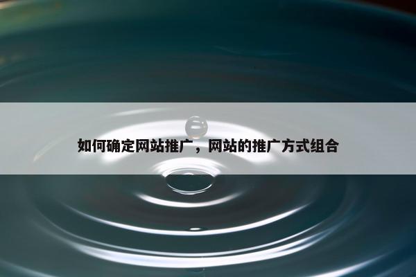 如何确定网站推广，网站的推广方式组合