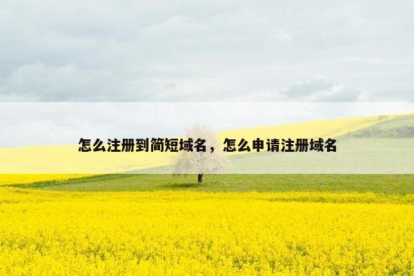 怎么注册到简短域名，怎么申请注册域名