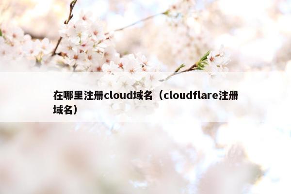 在哪里注册cloud域名（cloudflare注册域名）