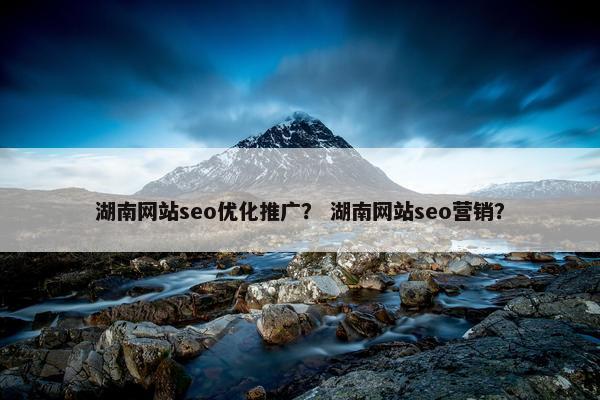 湖南网站seo优化推广？ 湖南网站seo营销？