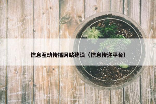 信息互动传播网站建设（信息传递平台）