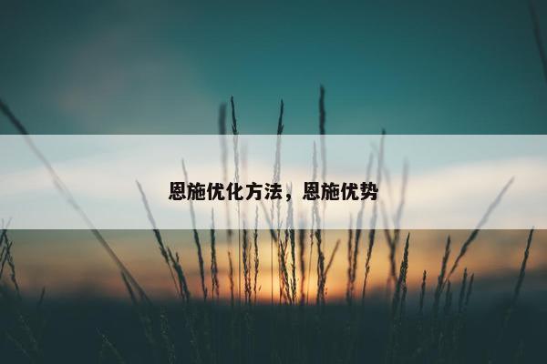 恩施优化方法，恩施优势
