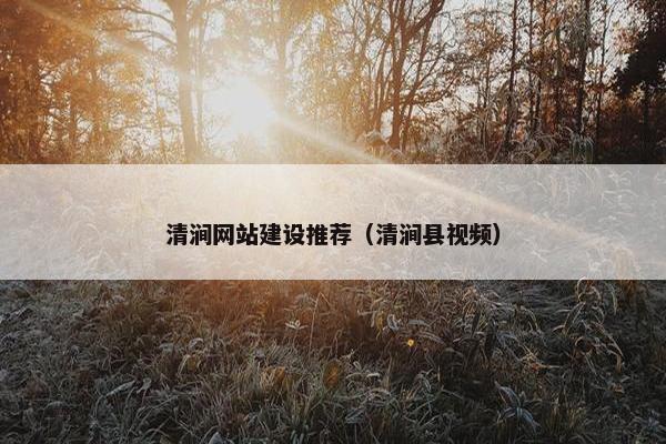 清涧网站建设推荐（清涧县视频）