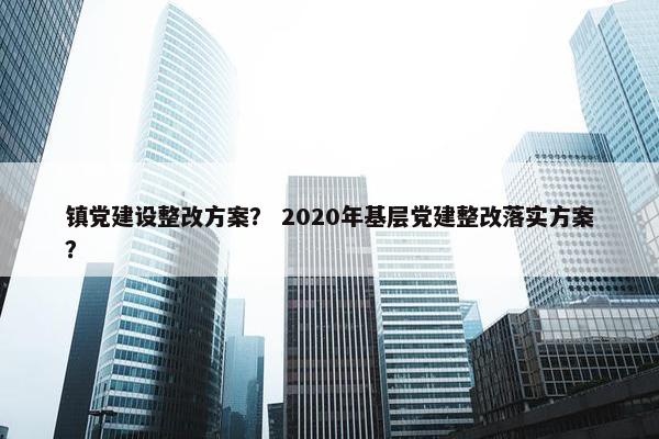 镇党建设整改方案？ 2020年基层党建整改落实方案？