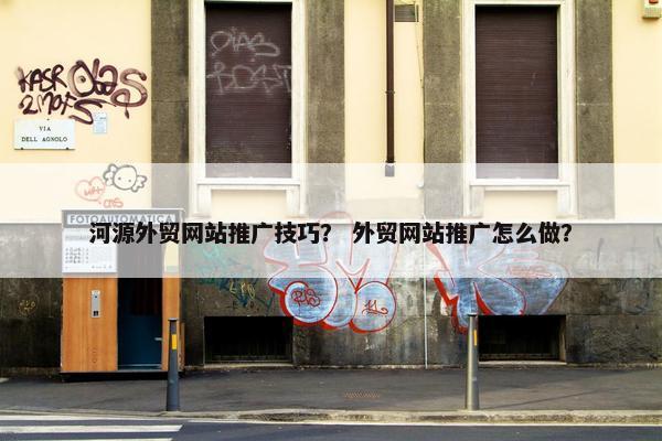 河源外贸网站推广技巧？ 外贸网站推广怎么做？
