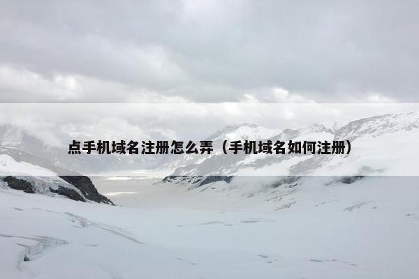 点手机域名注册怎么弄（手机域名如何注册）