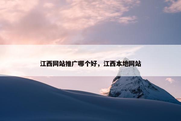 江西网站推广哪个好，江西本地网站