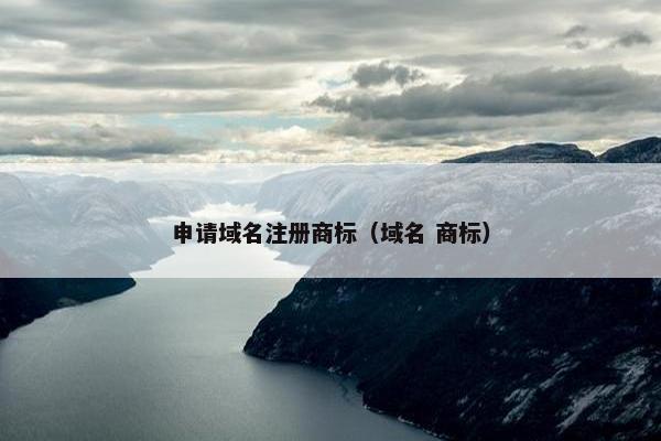 申请域名注册商标（域名 商标）