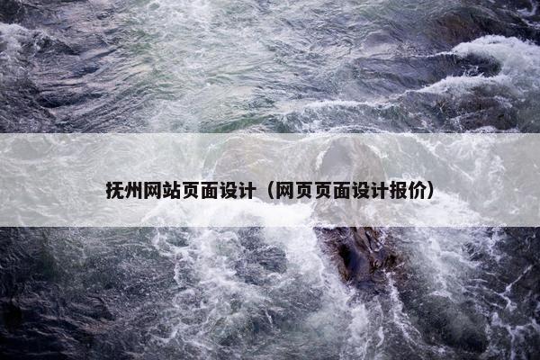 抚州网站页面设计（网页页面设计报价）